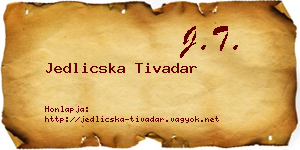 Jedlicska Tivadar névjegykártya
